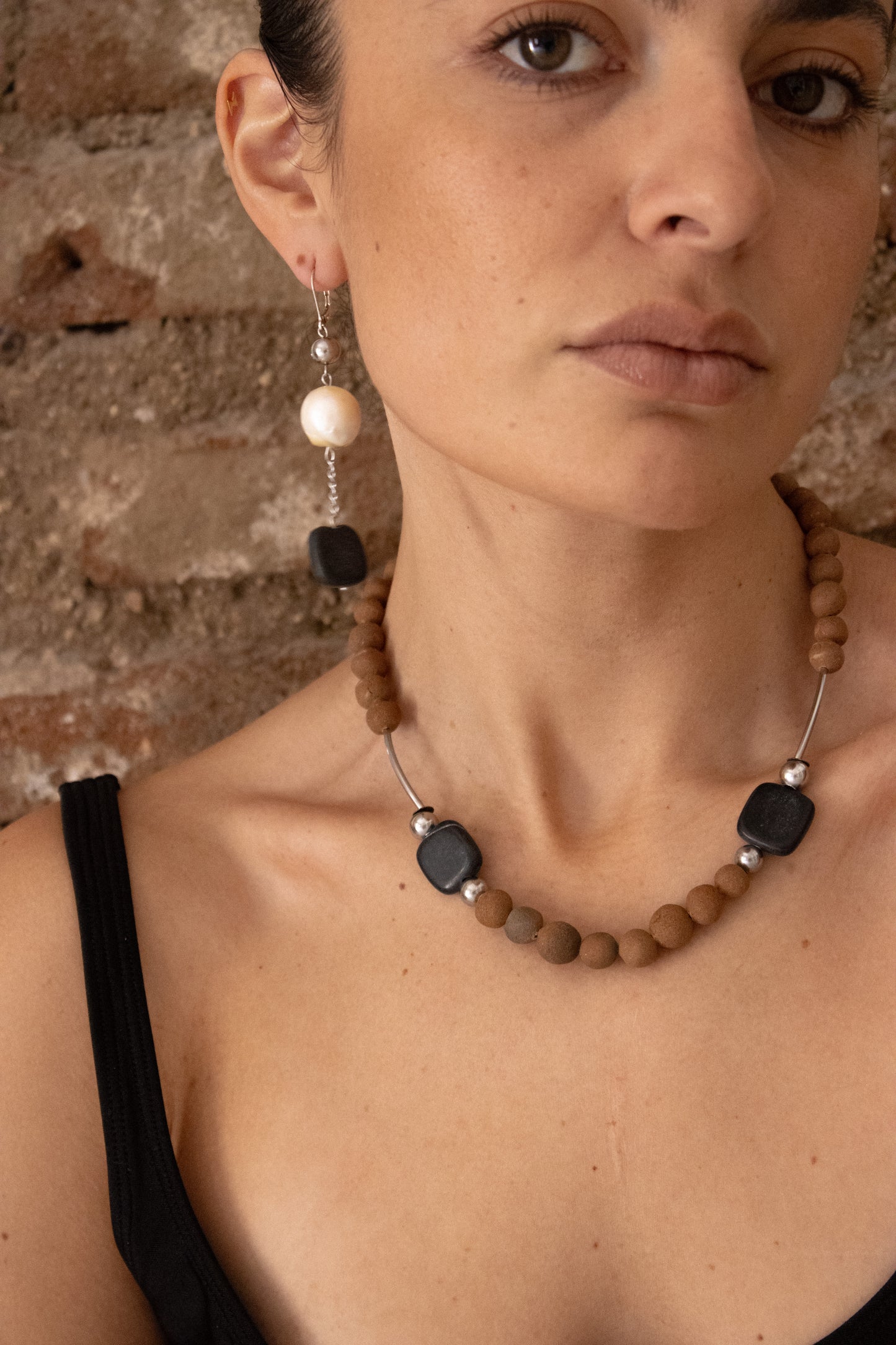 Raices Dangle Earrings, Onyx