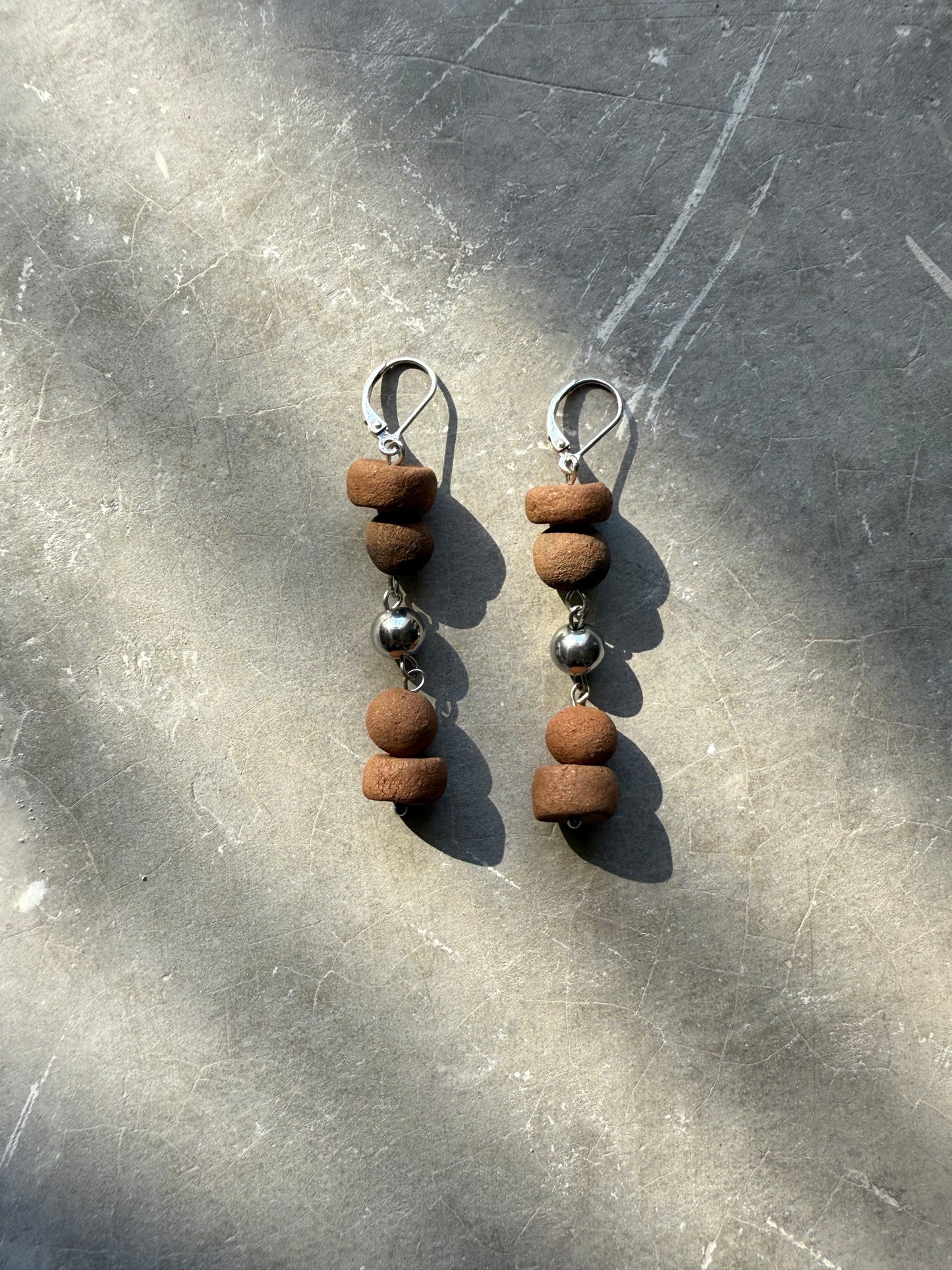 Raices Dangle Earrings, Clay